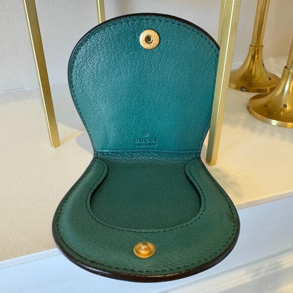 Authentic Gucci Emerald Green Soho Studded Leather Coin Purse - Picture 4 of 15